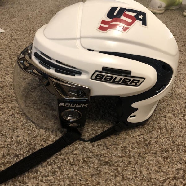 Ryan McDonagh WJC 2009 White Used Medium Bauer 9900 Pro Stock Helmet