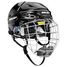 Black New Large Bauer Re-Akt 95 Helmet w/ Cage