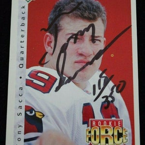 Authentic Autographed Football Card Tony Sacca Pheonix Cardinals