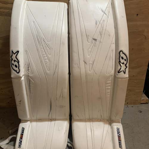 Used White 34"+1 Brian's Gnetik Pro 3 Goalie Leg Pads