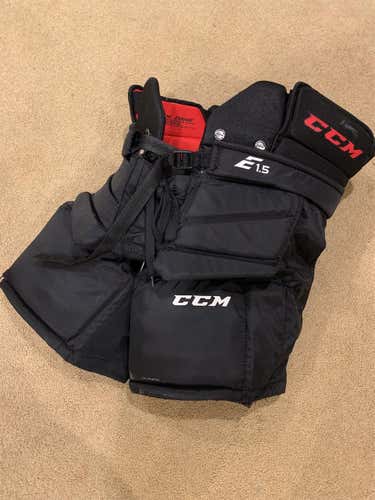 Black Used  CCM E1.5  Hockey Goalie Pants Junior Size
