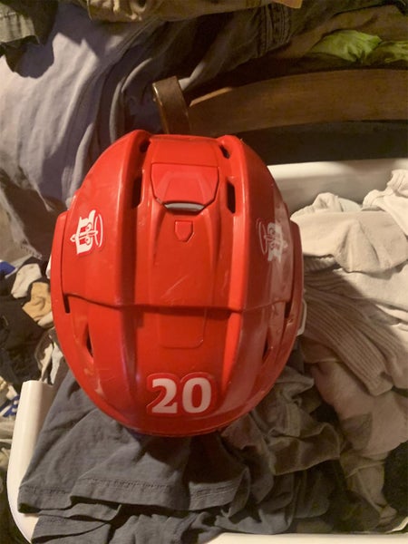 Dubuque Fighting Saints USHL Used M Bauer Re-Akt 200 Pro Stock Helmet