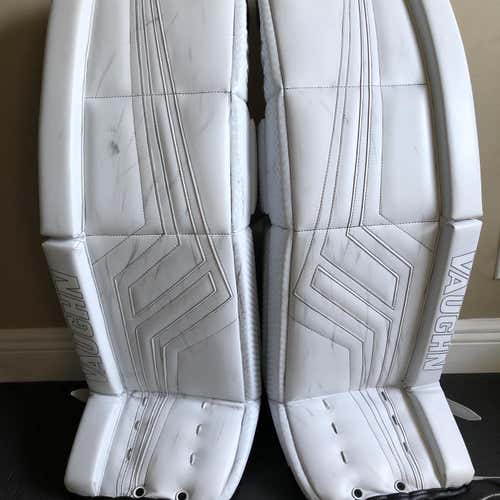 White Used 34" Vaughn Pro V Elite  Goalie Leg Pads