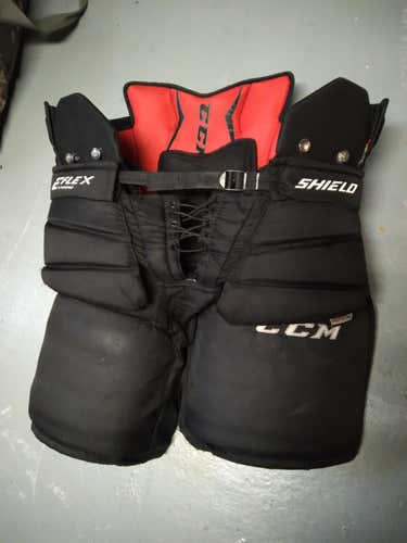Black Senior Used Large CCM Hockey Goalie Pants Pro Stock