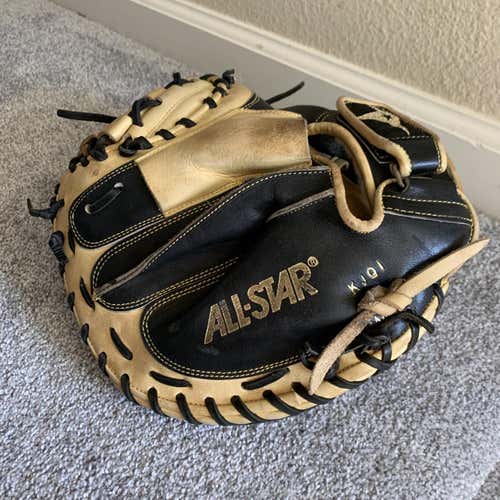 Yellow Used Catcher's Pro elite 33.5" Baseball Glove