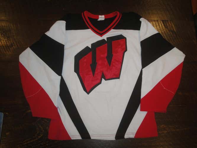 WHITE BLACK RED AK JERSEY ADULT SMALL TACKLE TWILL LOGOS 6