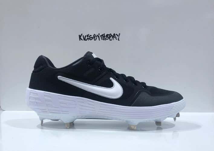 Nike Alpha Huarache Elite 2 Low Baseball Cleat Black White AJ6873-001 Men's size 10.5