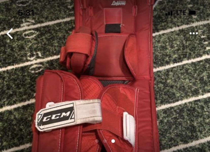 Red Used 31" CCM Premier P2.5 Pro Stock Goalie Leg Pads