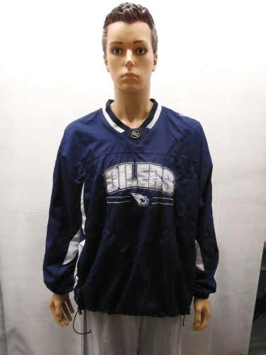 Edmonton Oilers men windbreaker jacket large pullover blue CCM hockey XL NHL