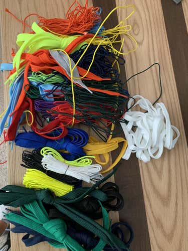 Random Assortment of Lacrosse Stringing Supplies: Shooting Strings and Sidewall in Various Colors