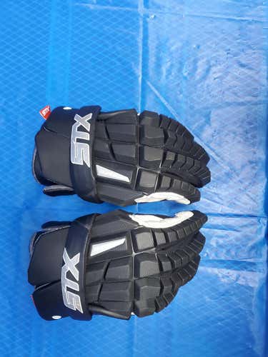 Black Used Player's STX Surgeon RZR Lacrosse Gloves 13"