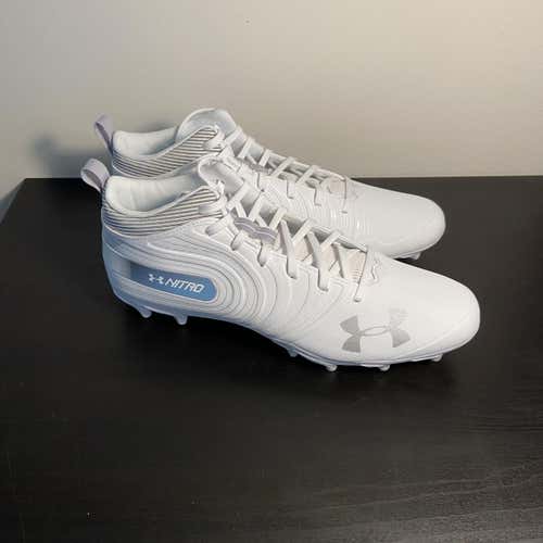 White Under Armour Nitro Lacrosse Cleats Brand New Size 11