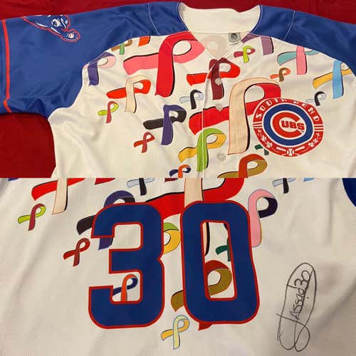 Javier Assad South Bend (Chicago) Cubs #30 Game Used Worn Signed MiLB Baseball Size 48  Jersey