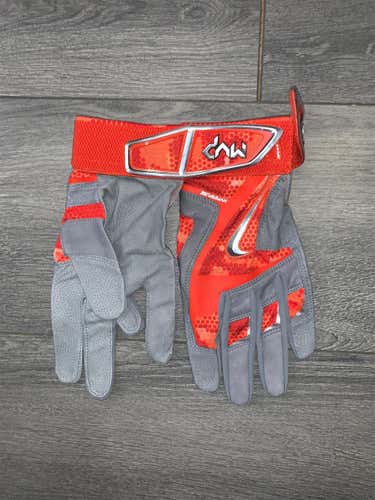 Orange and Gray New Large Nike MVP Batting Gloves