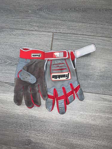 Gray Used Large Franklin Batting Gloves