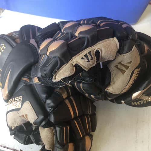 Black Used Player's Warrior Brass Monkey 13" Lacrosse Gloves