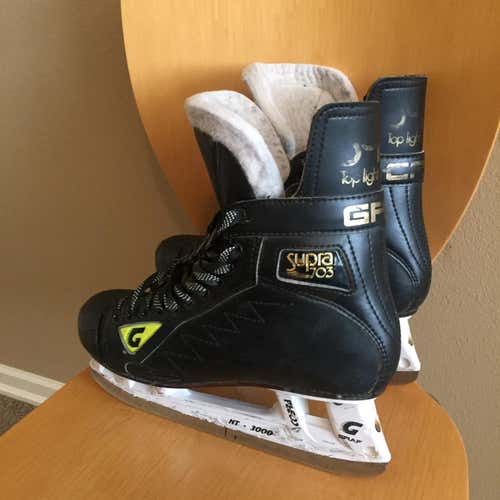 Used Graf Supra 703 Regular Width Size 9.5 Hockey Skates