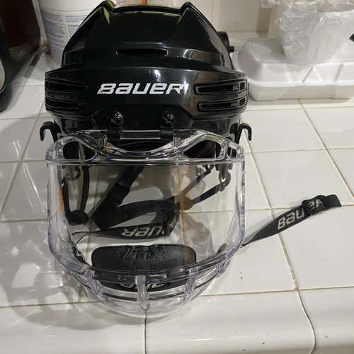 Black Used Medium Bauer Re-Akt 75 Helmet