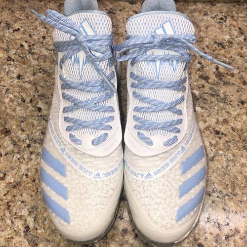 “ICED OUT” ADIDAS BOOST ICON V METAL CLEATS SIZE 9.5