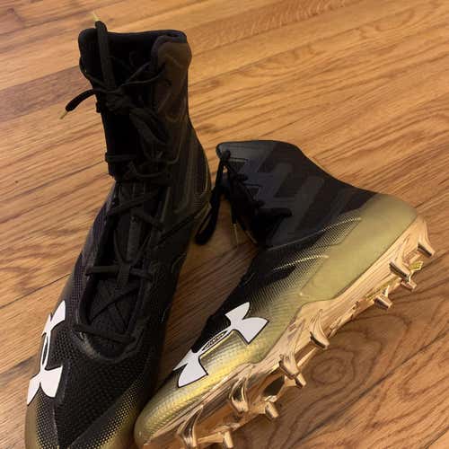New Black & Gold Men's UA Highlight MC Football Cleats 11.5