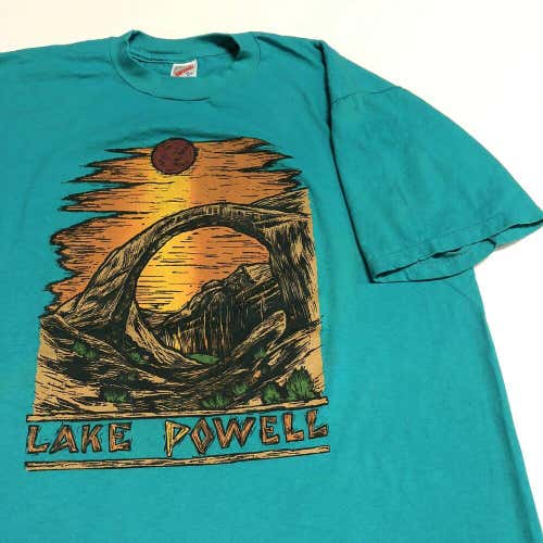 Lake Powell T Shirt Adult XL Blue Aqua Utah Wildlife Nature Vintage 90s USA
