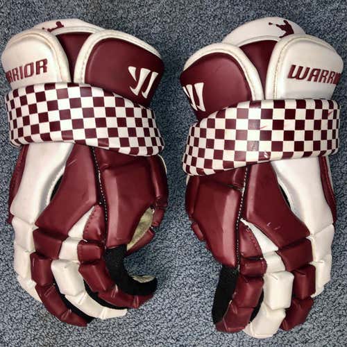 Maroon/White Warrior Riot Lacrosse Gloves