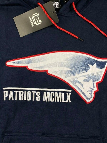 New England Patriots NFL Pullover Cotton Poly Hoodie Navy Men S [New w  tags]