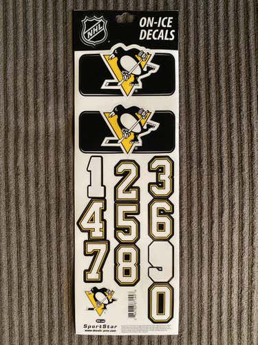Pittsburgh Penguins helmet number stickers - incomplete (see description)