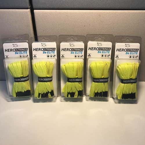 **5 PACK** New ECD Lacrosse HERO STRINGS Neon Yellow