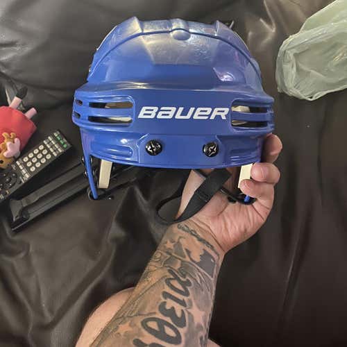 Blue Used Medium Bauer 4500 Pro Stock Helmet