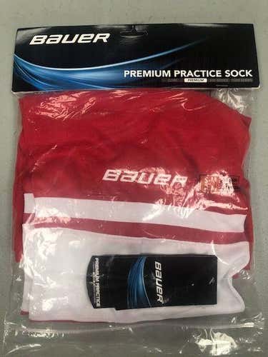 Bauer Premium Hockey Socks Red New Medium 25"