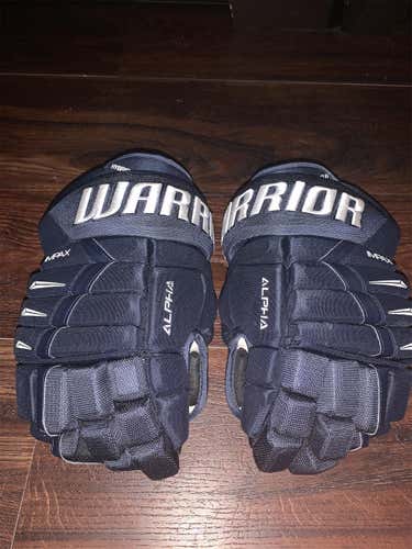 Blue Used Warrior Alpha DX Pro 14" Pro Stock Gloves
