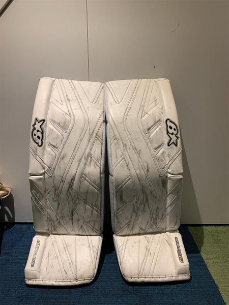White Used 35" Brian's Brians Gnetik iv Goalie Leg Pads