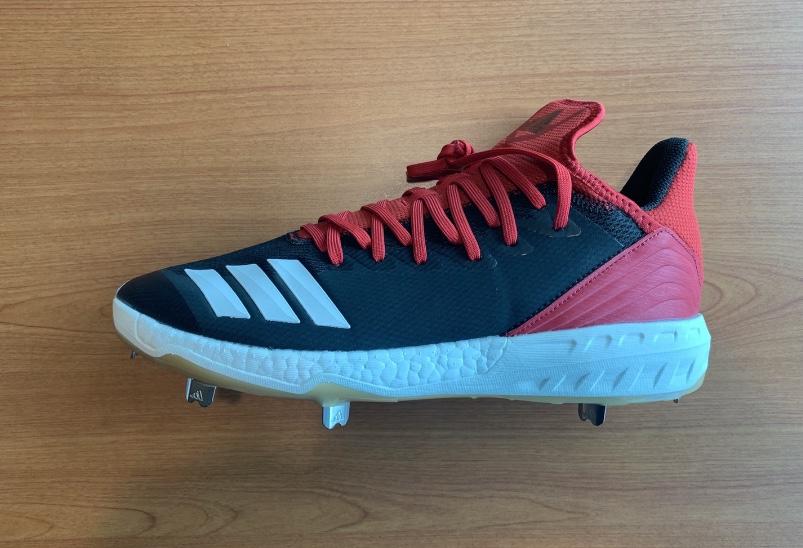 Adidas Icon 4 Spike Men’s Baseball Cleats (Size 11.5) Black/Red/White/Gum