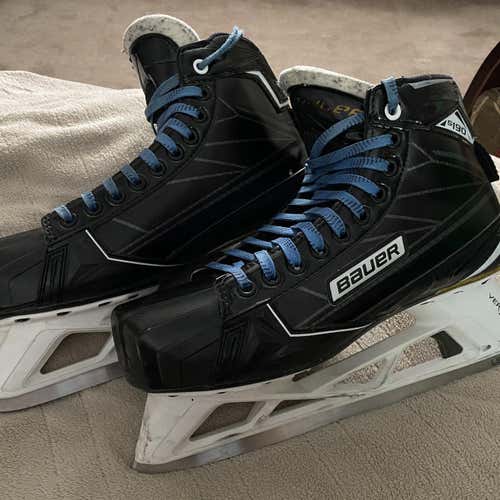Used Bauer Supreme S190 Regular Width  Size 9.5 Hockey Goalie Skates
