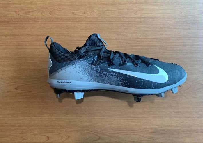 NIKE Men’s Vapor Lunarlon Black Metal Spike Baseball Cleats (Size 13) Black/Gray