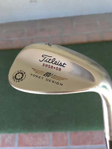 Used Right Handed Bob Vokey Spin Milled Tour Chrome Wedge Flex Steel Shaft Wedge
