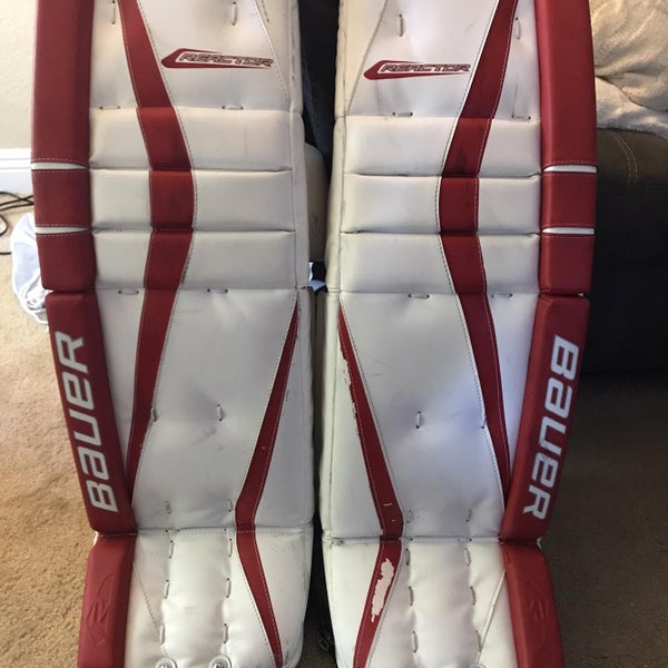 Red Used 36" Bauer Reactor 5000 Goalie Leg Pads