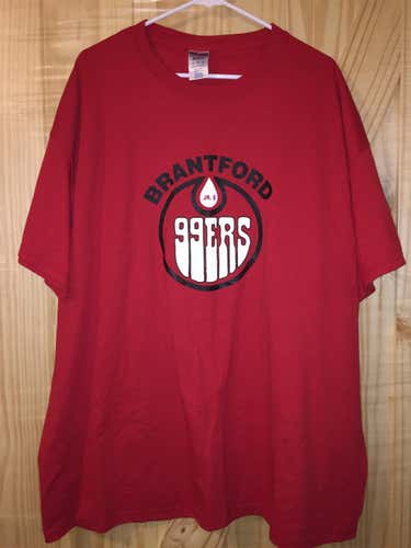 NEW RED  BRANTFORD 99ERS  T-SHIRT SIZE XXXL