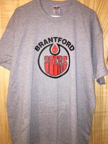 NEW GRAY  BRANTFORD 99ERS  T-SHIRT SIZE XXL