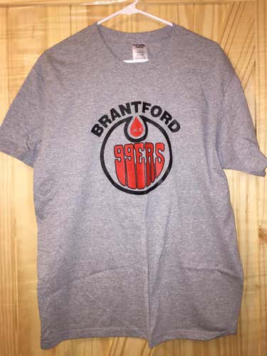 NEW GRAY  BRANTFORD 99ERS  T-SHIRT SIZE LARGE