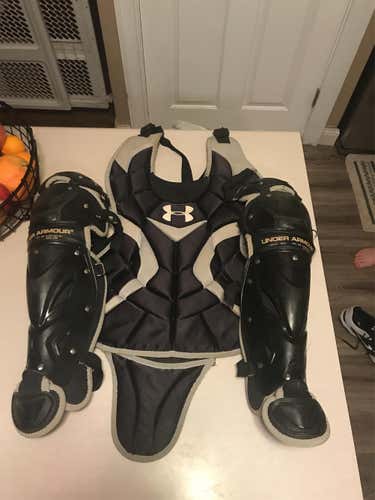 Black Used Under Armour Catcher's Leg Guard