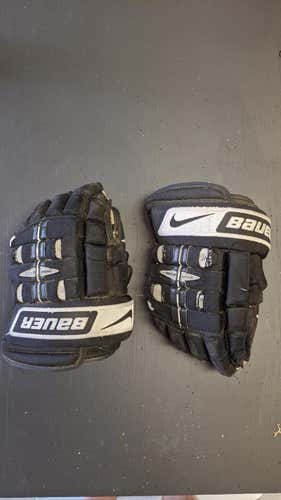 Black Used Senior Nike Bauer NBHPRO Gloves 13" Pro Stock