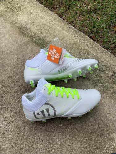 New Warrior White And Neon Green Cleats Size 10.5
