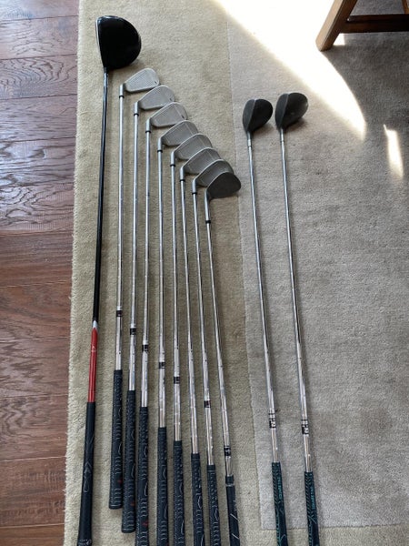 Callways club set, big Bertha 460 driver, square two 3 and 5 woods, x-12 irons (4-PW), WH SW