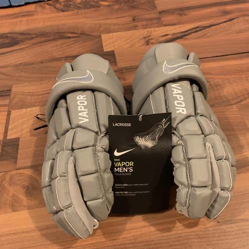 Gray New Player's Nike Vapor 13" Lacrosse Gloves