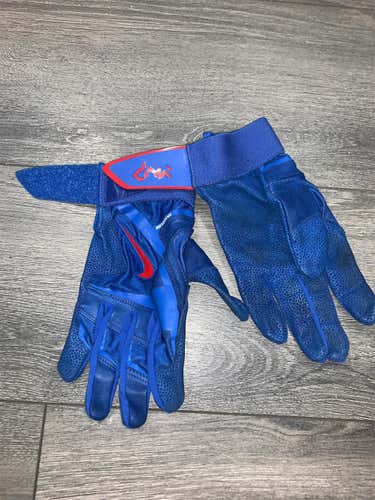 Blue & Red Used Medium Nike MVP Hyperfuse Batting Gloves