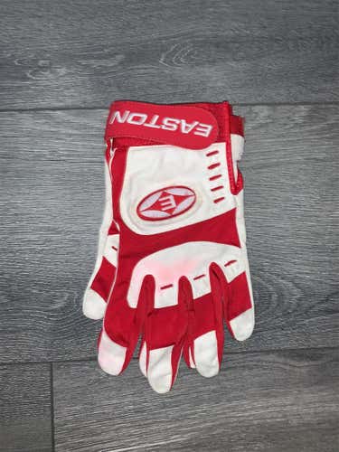 White And Red Used  XL Easton Batting Gloves