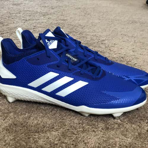 Adidas AdiZero Afterburner (Sz 12) Blue Metal Cleats