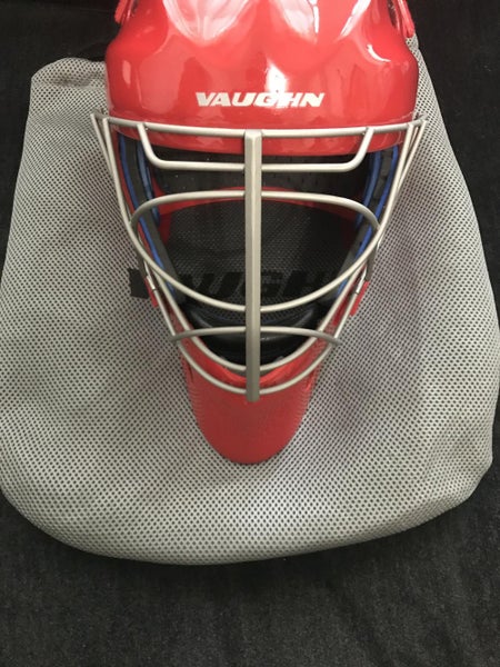 *Medium* Red Senior Vaughn Carbon Elite Pro Goalie Mask Pro Stock